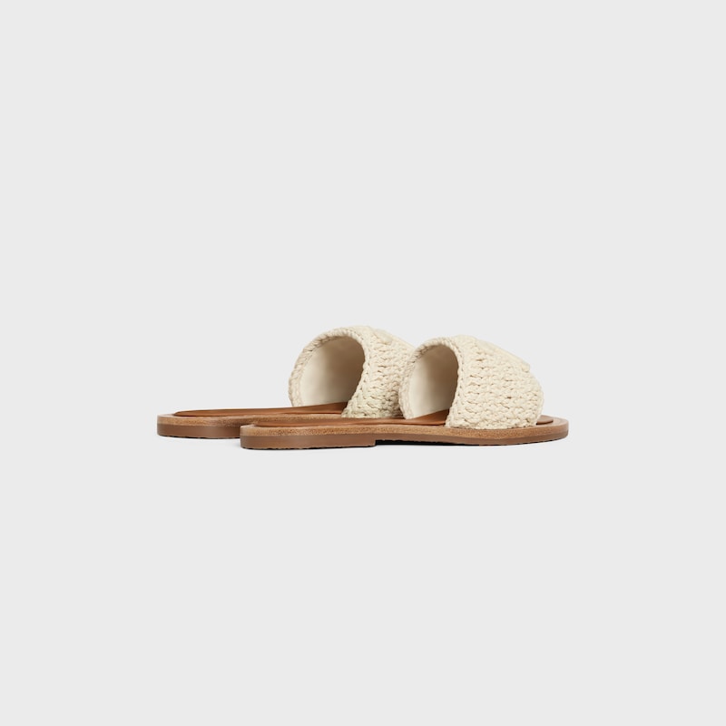 CELINE LYMPIA MULE IN TRIOMPHE KNITTED COTTON - ECRU -  - 1 | CELINE