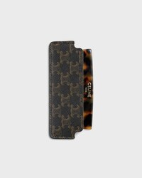 Moustache Comb WITH CASE in Triomphe Canvas - Black / Tan - SMALL GIFTS - 1 | CELINE