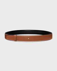 Reversible Strap 30MM IN TAURILLON AND NATURAL CALFSKIN - BLACK / TAN -  - 1 | CELINE