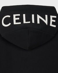 zipped hoodie IN cotton fleece - BLACK / WHITE -  - 2 | CELINE