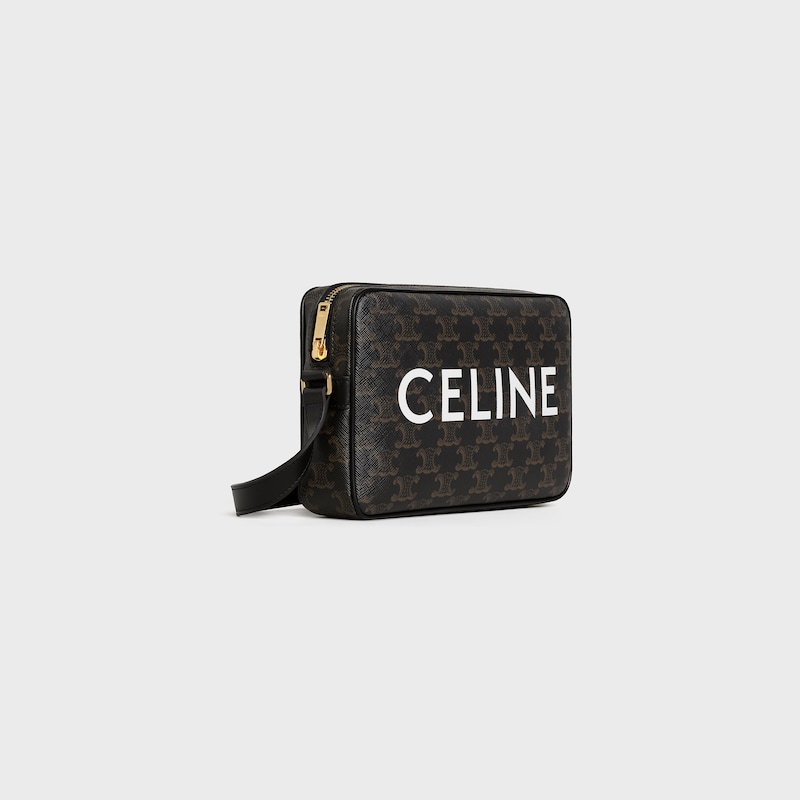 Sac Messenger Moyen Modèle EN toile triomphe avec imprimé celine - NOIR - CADEAUX D'EXCEPTION - 1 | CELINE