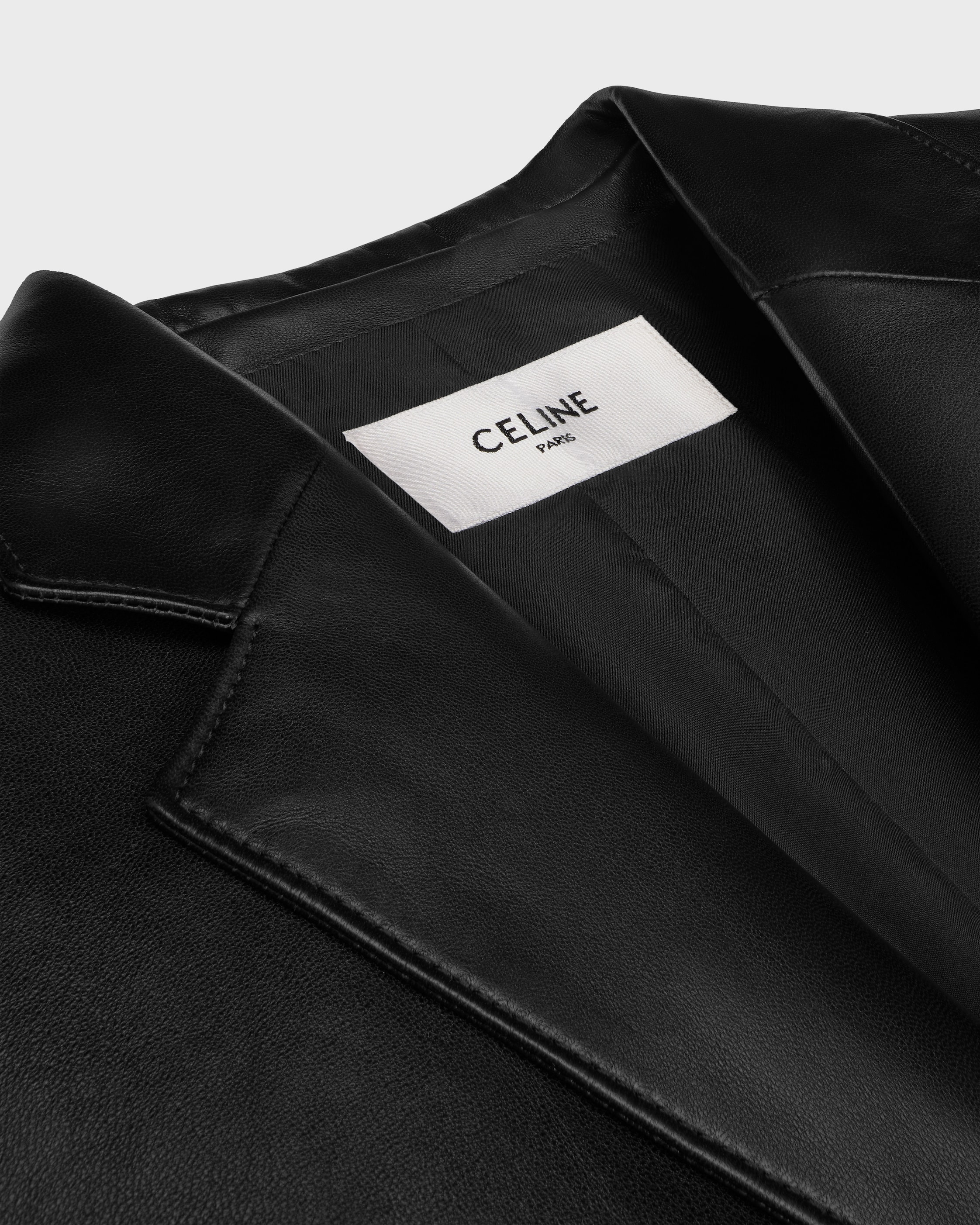tailored jacket IN PLONGE LAMBSKIN - BLACK | CELINE