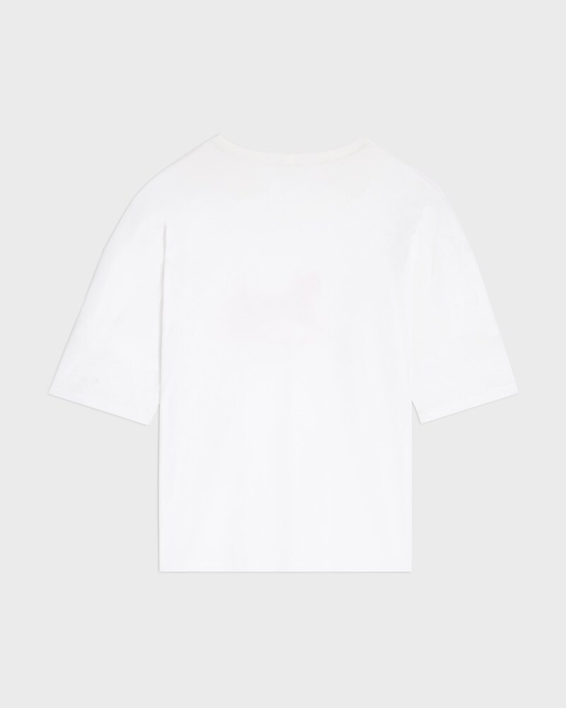 double-layers t-shirt IN FINE COTTON JERSEY - WHITE/BLACK/RED -  - 1 | CELINE
