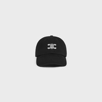 vivienne cap IN cotton twill - Black & White -  - 2 | CELINE
