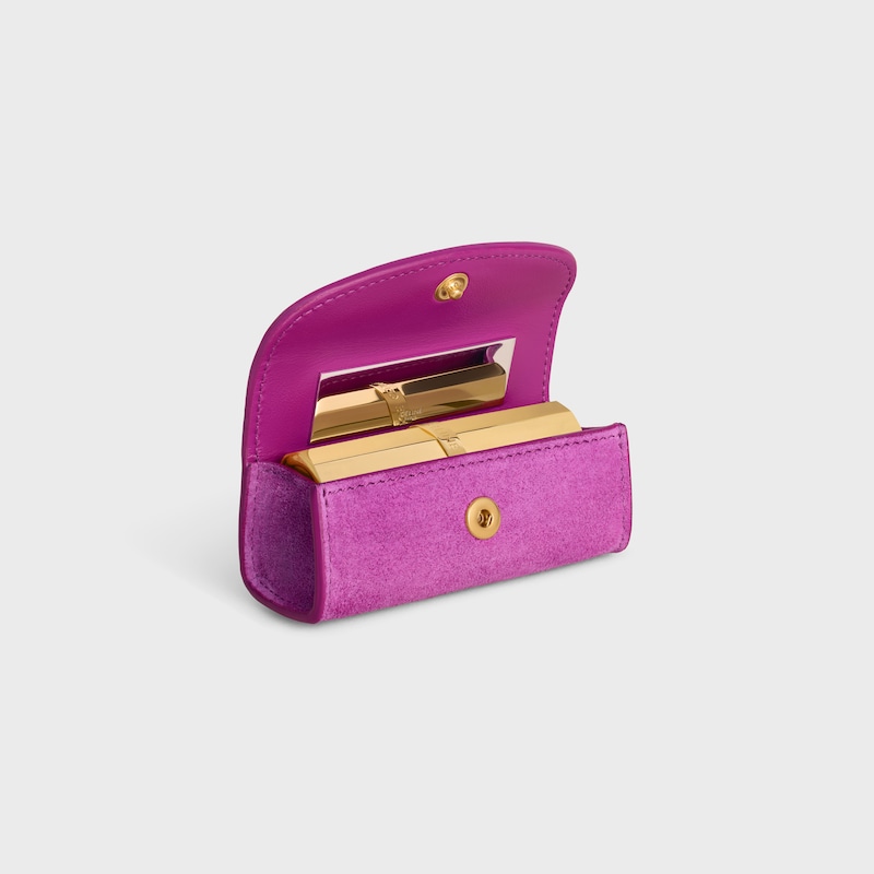 LIPSTICK CASE IN SUEDE CALFSKIN - MAGENTA - ACCESSORIES - 1 | CELINE