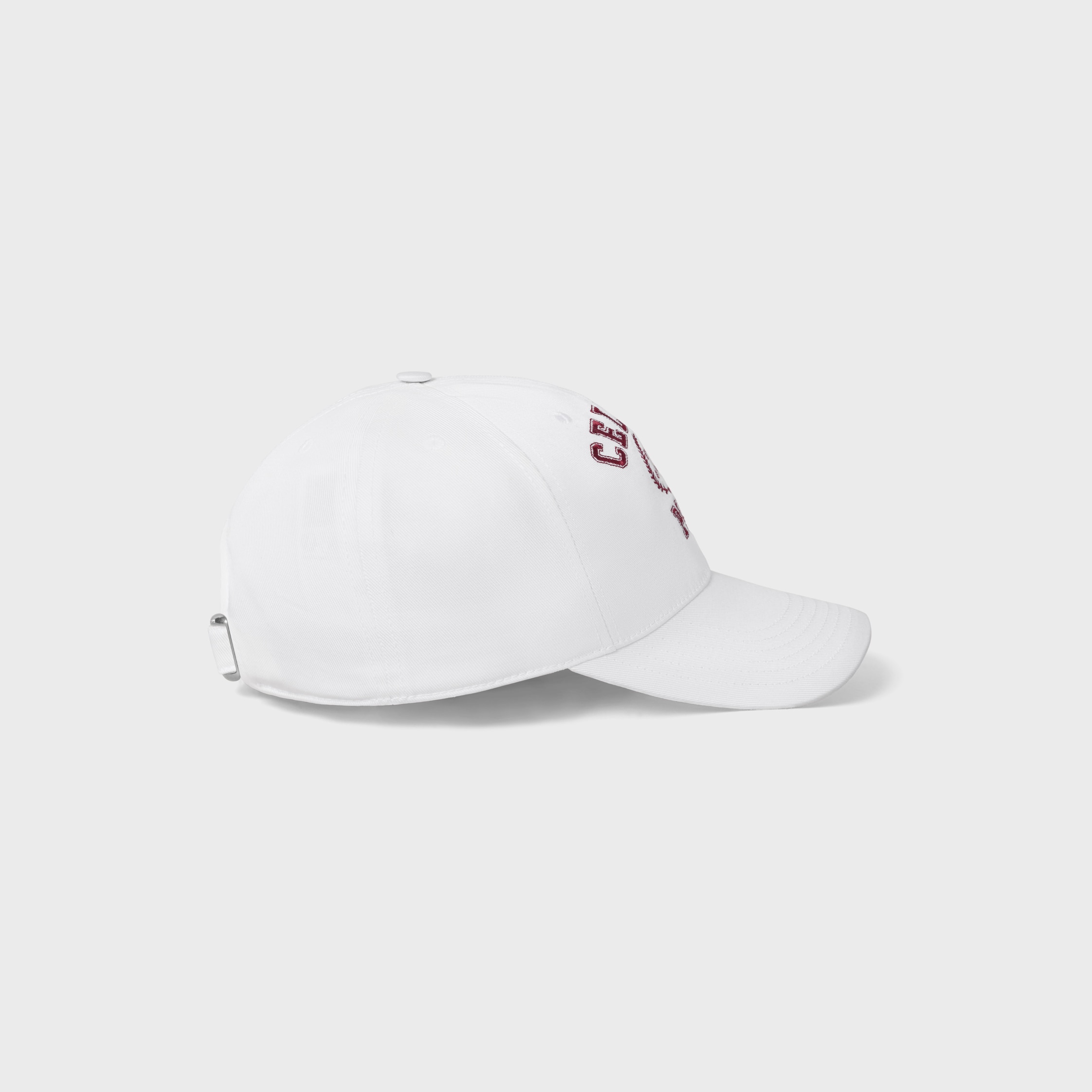 baseball cap IN WASHED COTTON GABARDINE - WHITE / BORDEAUX | CELINE