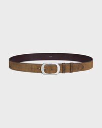 BC-21 35 MM 벨트 - 왁스드 이펙트 스웨이드 카프스킨 - 브라운 -  - 1 | CELINE