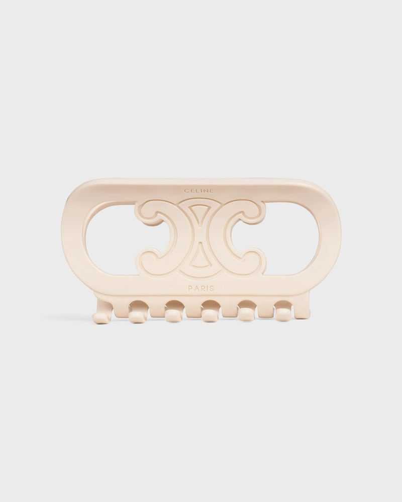 CELINE MAILLON TRIOMPHE HAIR CLAW IN ACETATE AND STEEL - IVORY - HAIR ACCESSORIES - 1 | CELINE