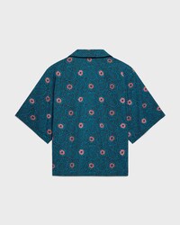 scout shirt IN cotton taffeta - TURQUOISE/NAVY/PINK -  - 2 | CELINE