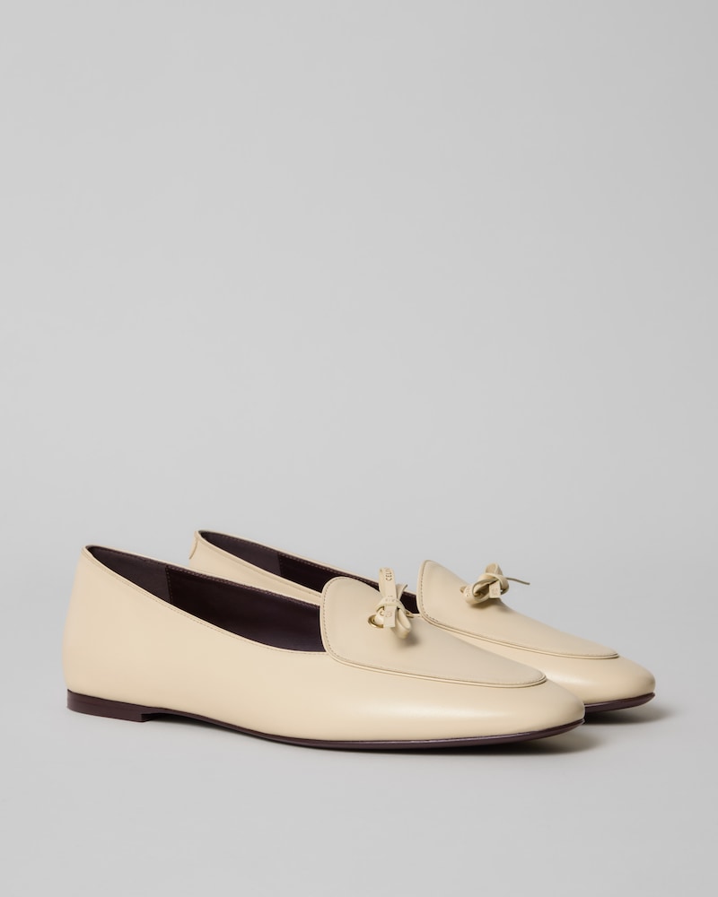 SLIPPER AURA BOW EN CUIR - MILK -  - 1 | CELINE