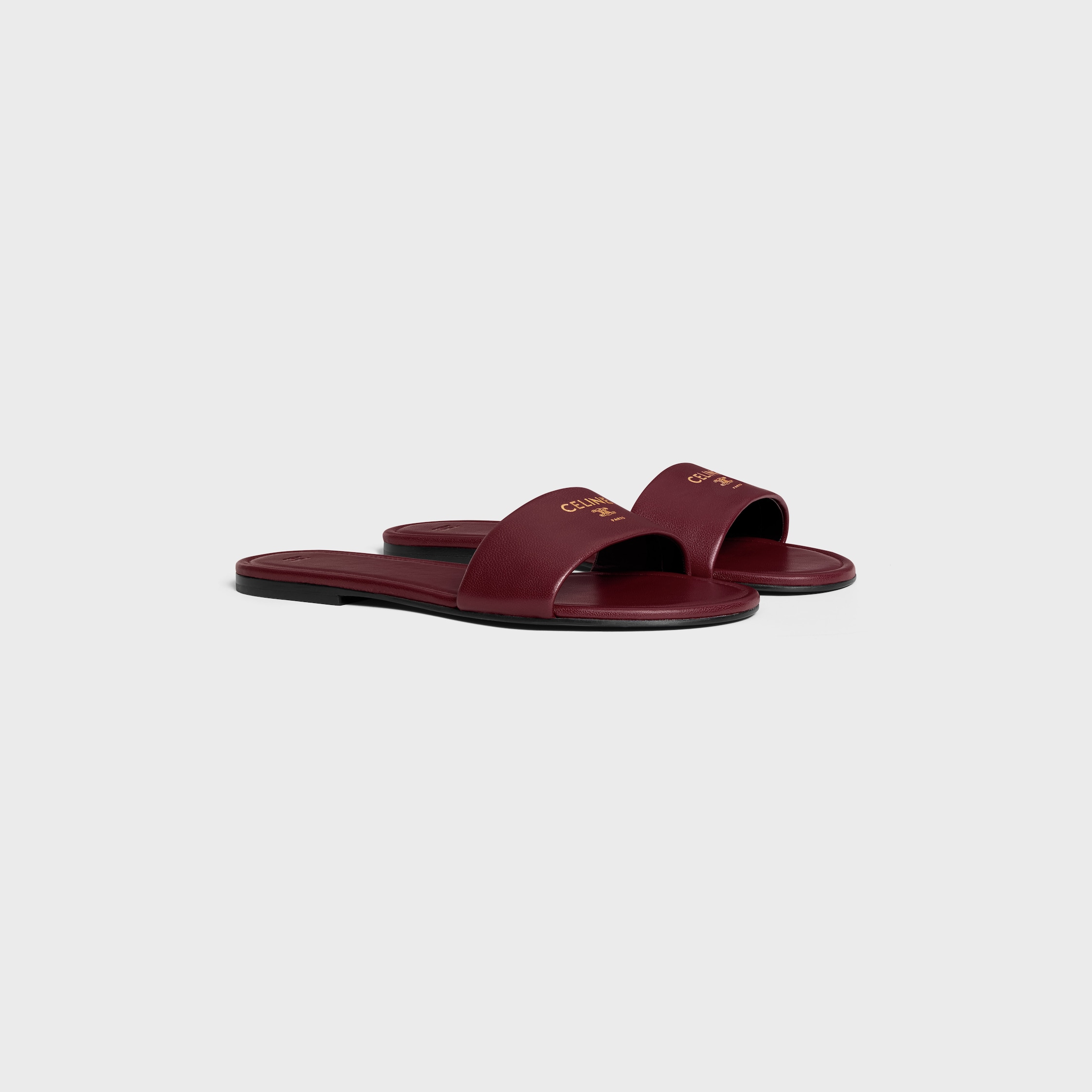 CELINE ワインレッド レザー ミュール COAST MULE IN LAMBSKIN - BURGUNDY | CELINE