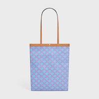 MEDIUM FLAT SHOPPER IN Triomphe Canvas - DENIM BLUE / RED - SHOULDER BAGS - 1 | CELINE
