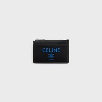 Zipped Card Holder IN SMOOTH LAMBSKIN - BLACK / ULTRA BLUE - NEW - 1 | CELINE