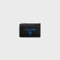 Zipped Card Holder IN SMOOTH LAMBSKIN - BLACK / ULTRA BLUE - COIN HOLDERS - 1 | CELINE