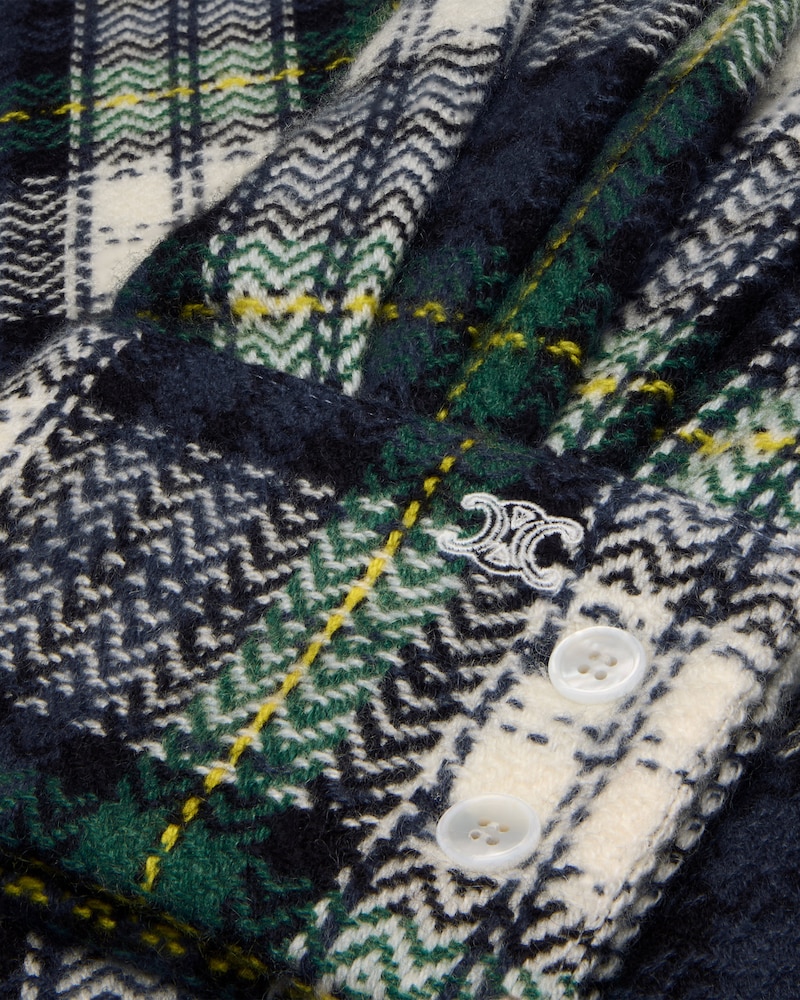 shirt IN tartan cashmere - BLUE/GREEN/WHITE -  - 1 | CELINE