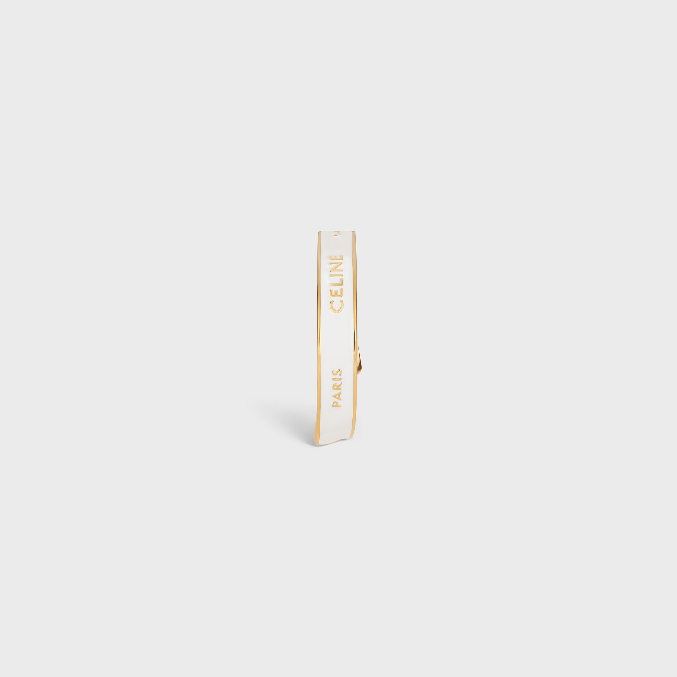 CELINE RIBBON SMALL CUFF IN BRASS WITH GOLD FINISH AND ENAMEL