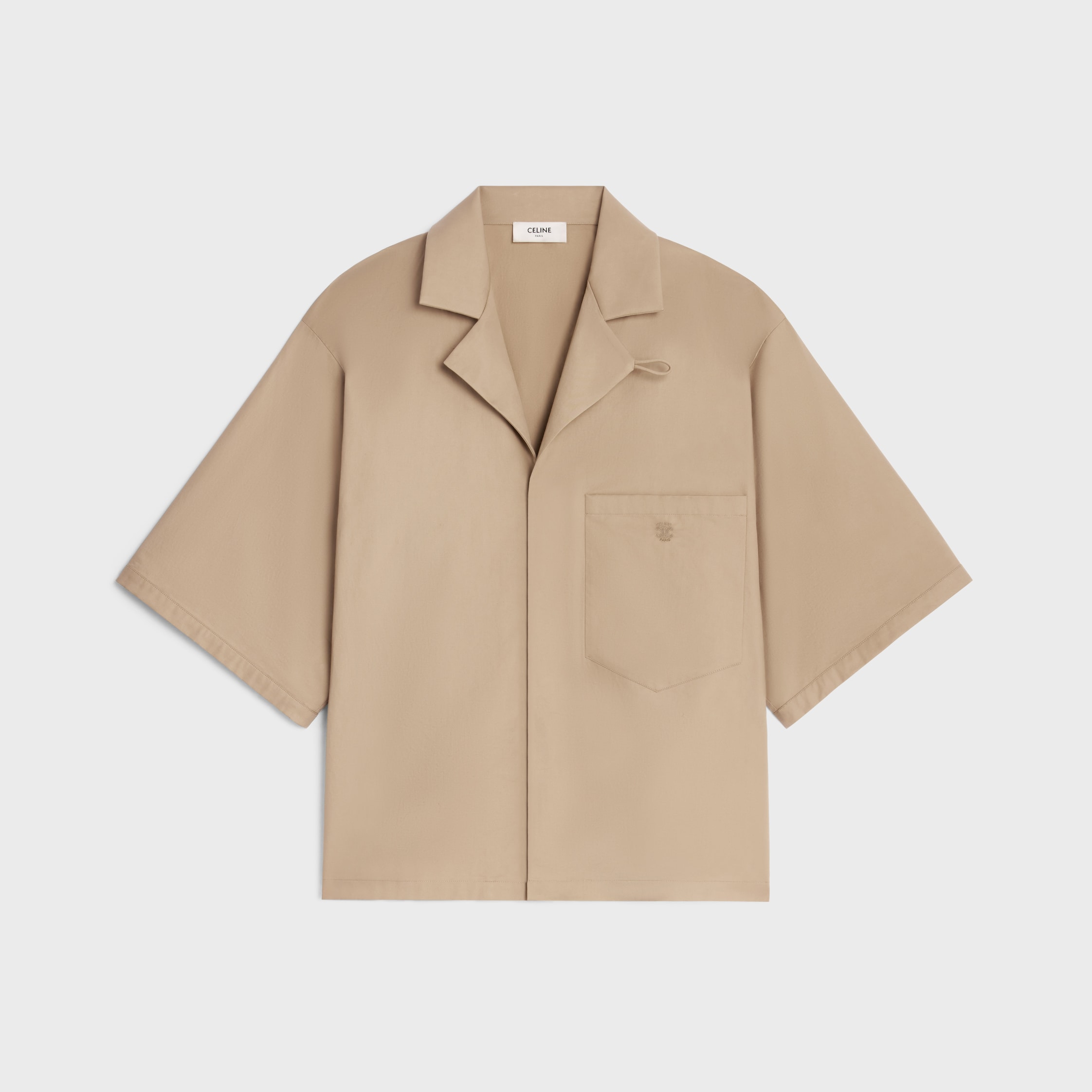 SCOUT SHIRT IN LIGHT COTTON GABARDINE - BEIGE | CELINE