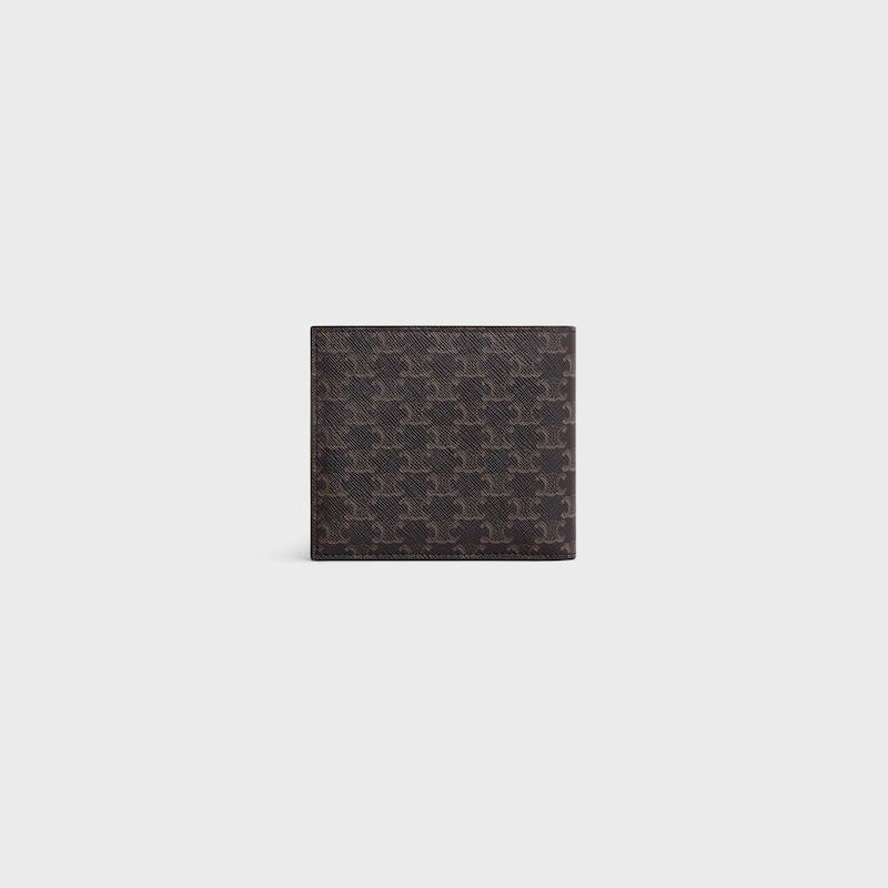 Bi-fold Wallet IN Triomphe Canvas - Black - TRIOMPHE CANVAS - 1 | CELINE