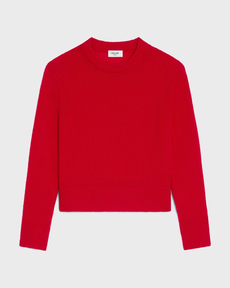 pull col rond cachemire - RED -  - 1 | CELINE