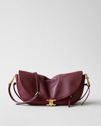SOFT TRIOMPHE LITTLE HALFMOON IN SHINY LAMBSKIN - SYRAH - SHOULDER BAGS - 1 | CELINE