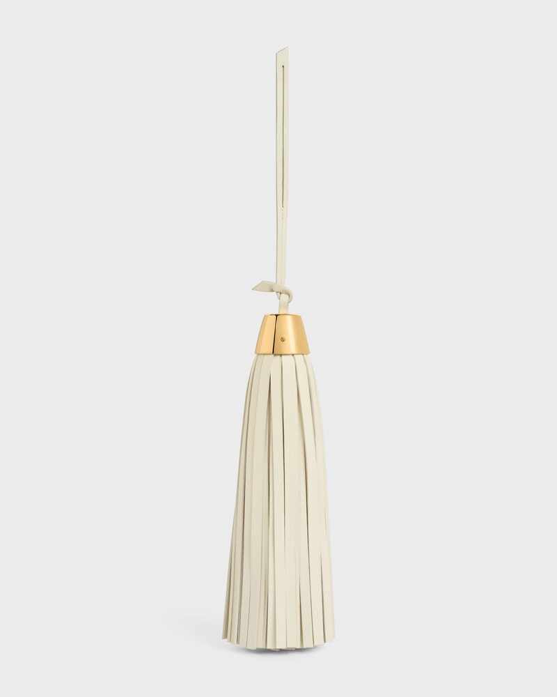 TASSEL CHARM EM PELE DE CORDEIRO LISA - ULTRA WHITE - BAG CHARMS - 1 | CELINE