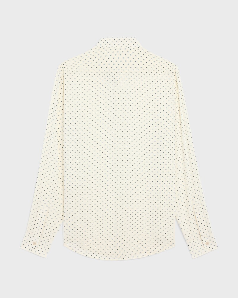 loose shirt in printed viscose - VANILLE/NAVY -  - 1 | CELINE