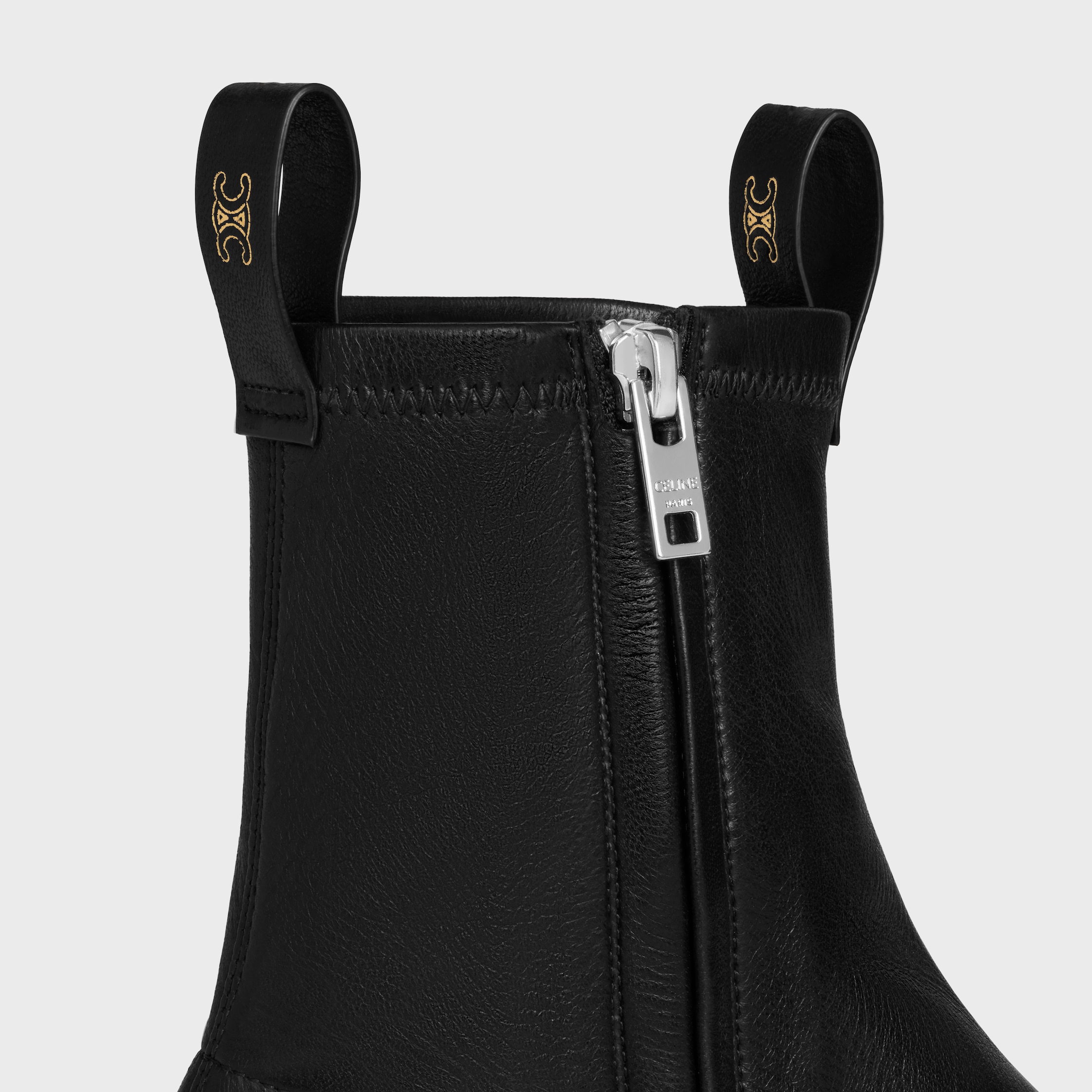 FLOW ZIPPED BOOT IN Stretch Lambskin - BLACK | CELINE