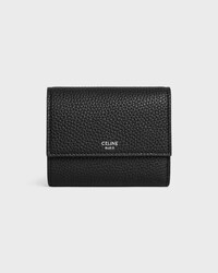 Tri-fold Wallet IN GRAINED CALFSKIN - BLACK - WALLETS - 1 | CELINE