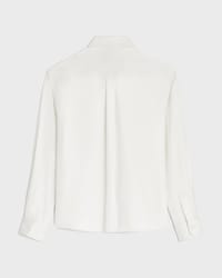 CAMISA CON LAZO DE SARGA DE SEDA - TIZA -  - 2 | CELINE