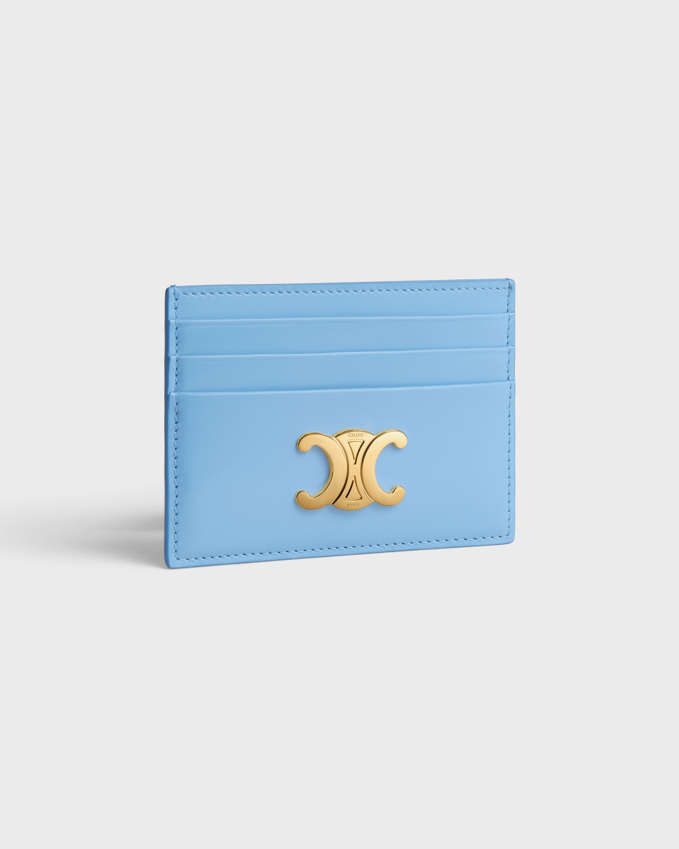 CARD HOLDER TRIOMPHE IN Shiny calfskin - SKY BLUE | CELINE