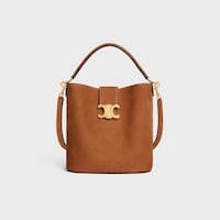 MEDIUM BUCKET LOUISE IN NUBUCK CALFSKIN - CAMEL - LOUISE - 1 | CELINE
