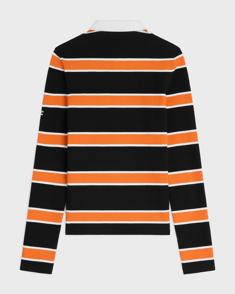 polo shirt EM ALGODÃO LISTRADO JERSEY - PRETO/BRANCO/LARANJA - - 1 | CELINE