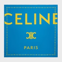 square IN silk twill - TEAL/YELLOW -  - 1 | CELINE
