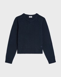 crewneck sweater IN SEAMLESS CASHMERE - NAVY -  - 1 | CELINE
