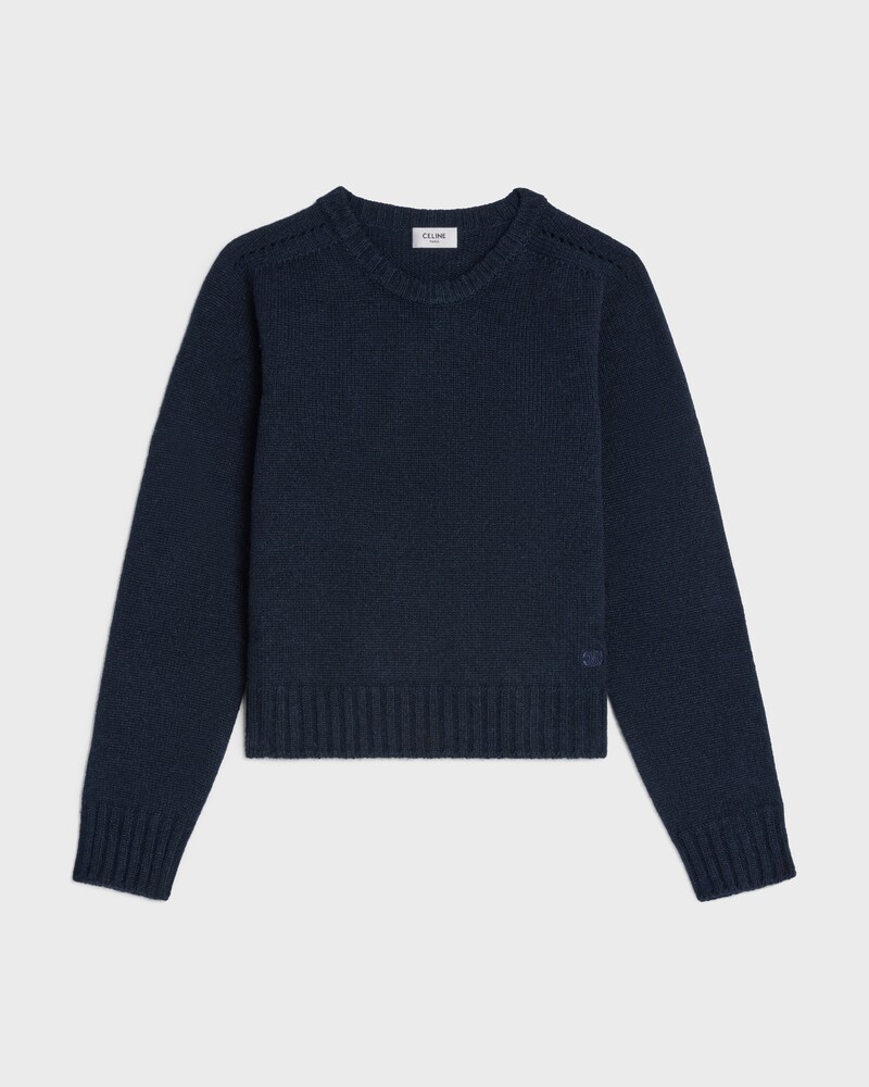 pull col rond cachemire seamless - Marine -  - 1 | CELINE