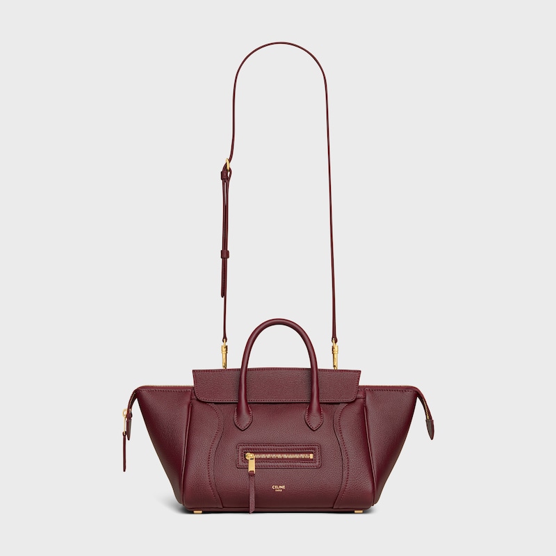 LUGGAGE粒面牛皮革小號手袋 - 西拉葡萄色 - LUGGAGE - 1 | CELINE