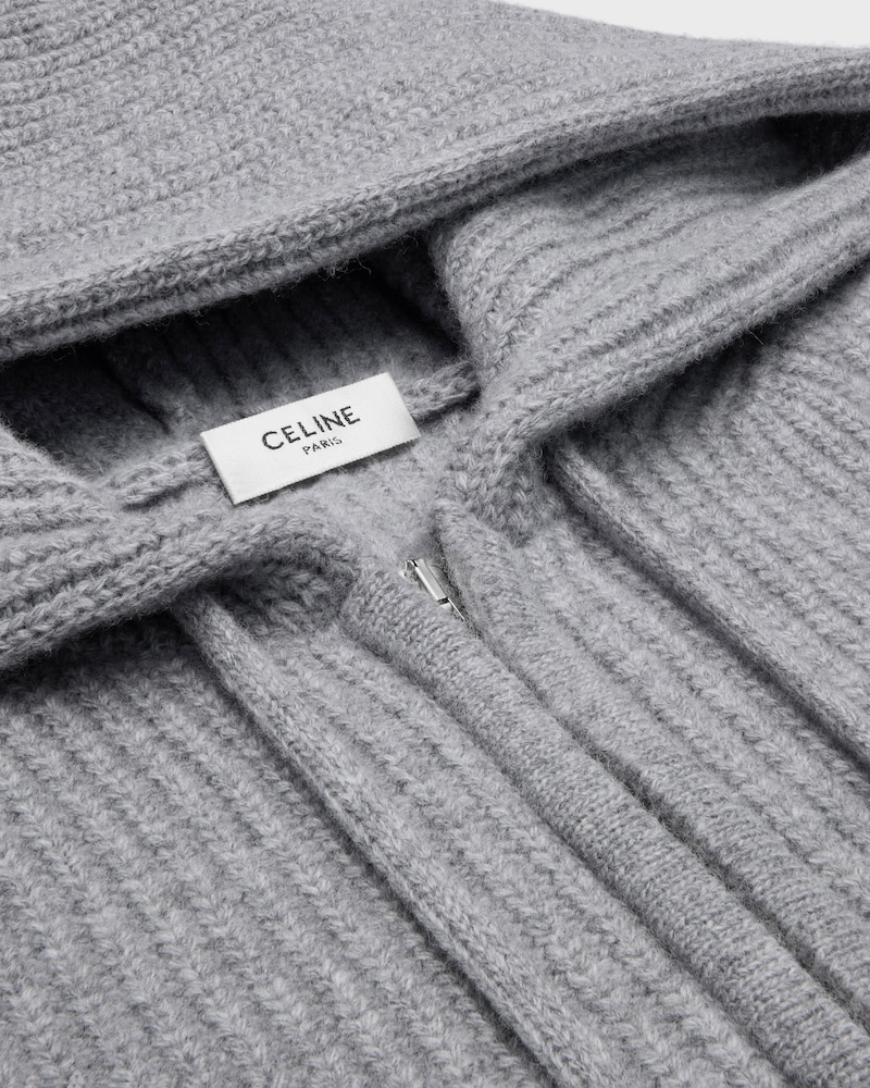 CÁRDIGAN CON CAPUCHA DE LANA DE CANALÉ - GRIS MEDIO -  - 1 | CELINE