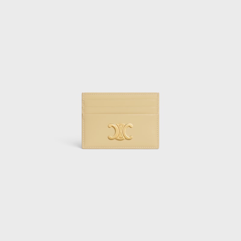 CARD HOLDER TRIOMPHE IN Shiny calfskin - SPRING YELLOW - CARD HOLDERS - 1 | CELINE