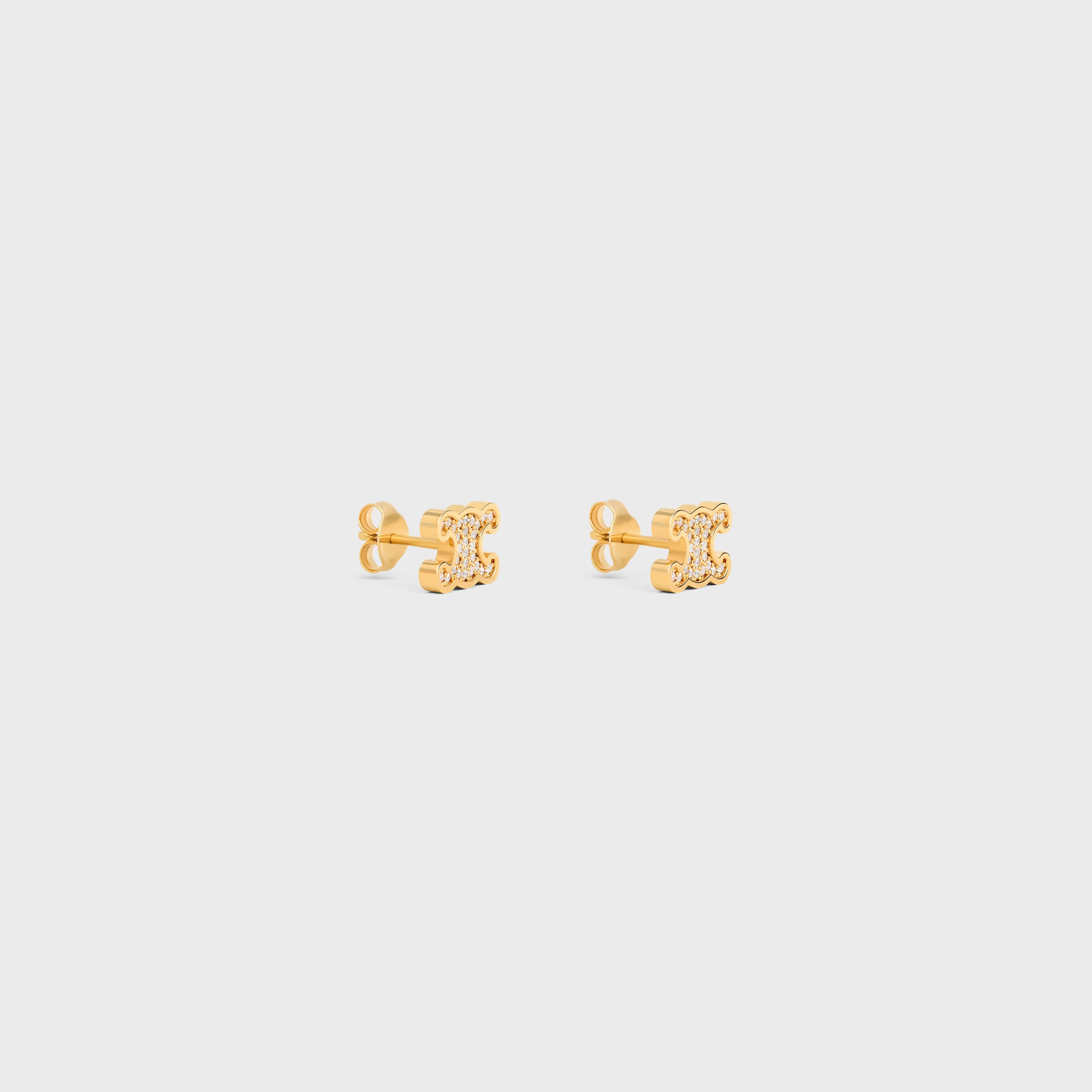 CELINE トリオンフ スタッズ / ゴールドフィニッシュ ブラス トリオンフ ラインストーン スタッズ / ストラス & ゴールド