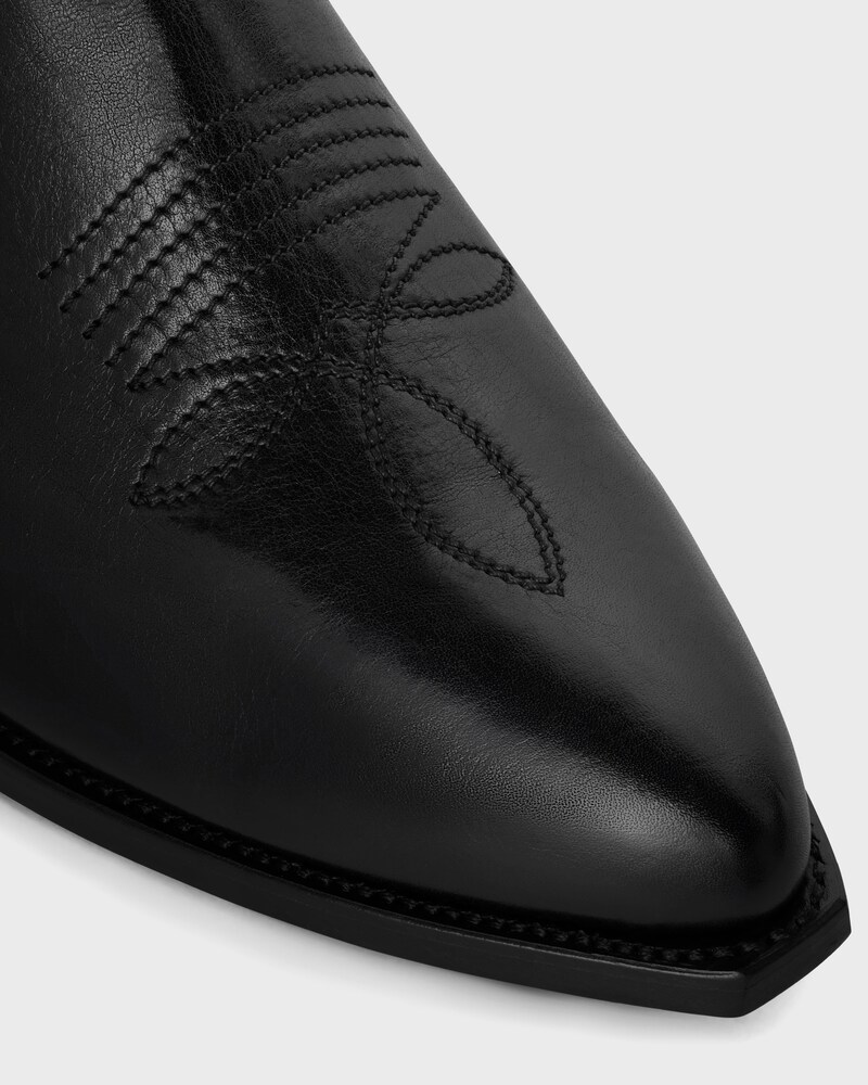 CELINE WESTERN ZIPPED BOOTS in Calfskin - BLACK -  - 1 | CELINE