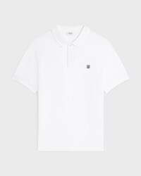 polo shirt IN PIQUE COTTON JERSEY - OPTIC WHITE/NAVY -  - 1 | CELINE