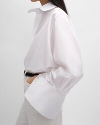 오버사이즈 셔츠 - 코튼 포플린 - 화이트 -  - 2 | CELINE