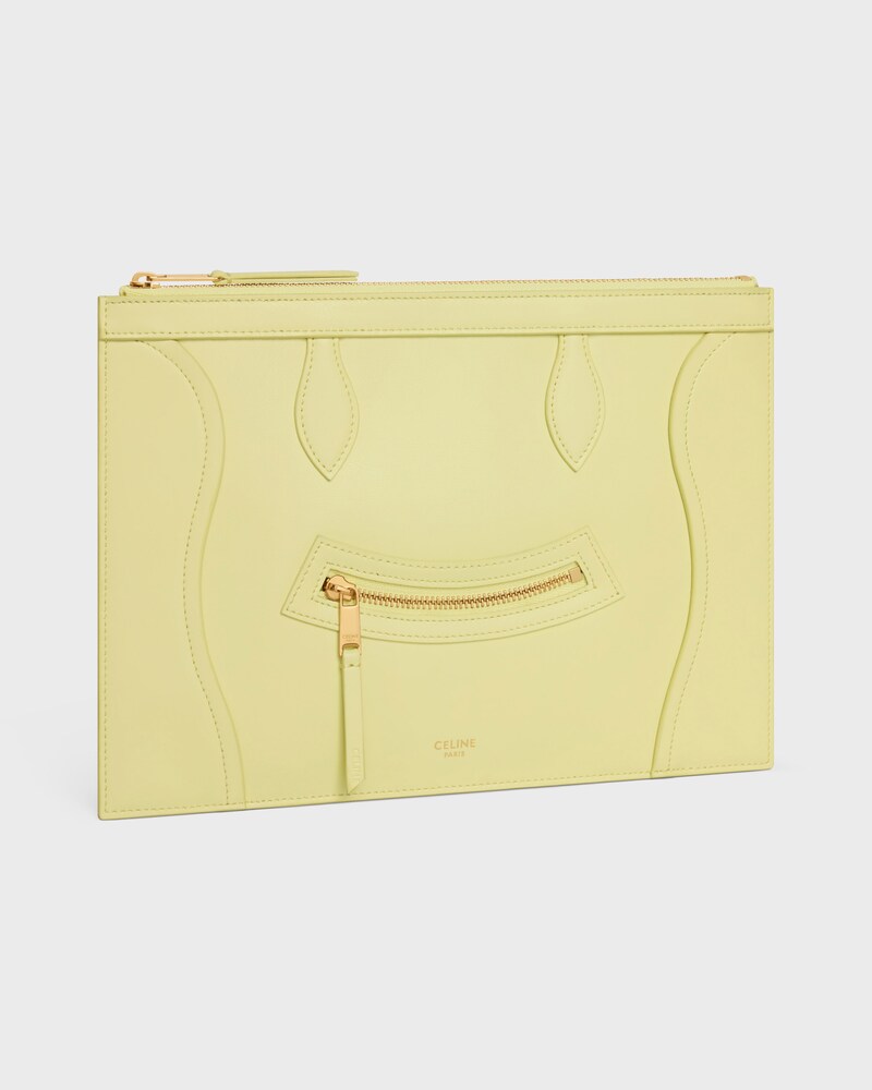 MEDIUM POUCH IN GLOSSY CALFSKIN - CITRUS - POUCHES - 1 | CELINE