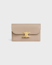 LONG CARD HOLDER WITH FLAP TRIOMPHE  IN Shiny calfskin - SAFARI - CARD HOLDERS - 1 | CELINE