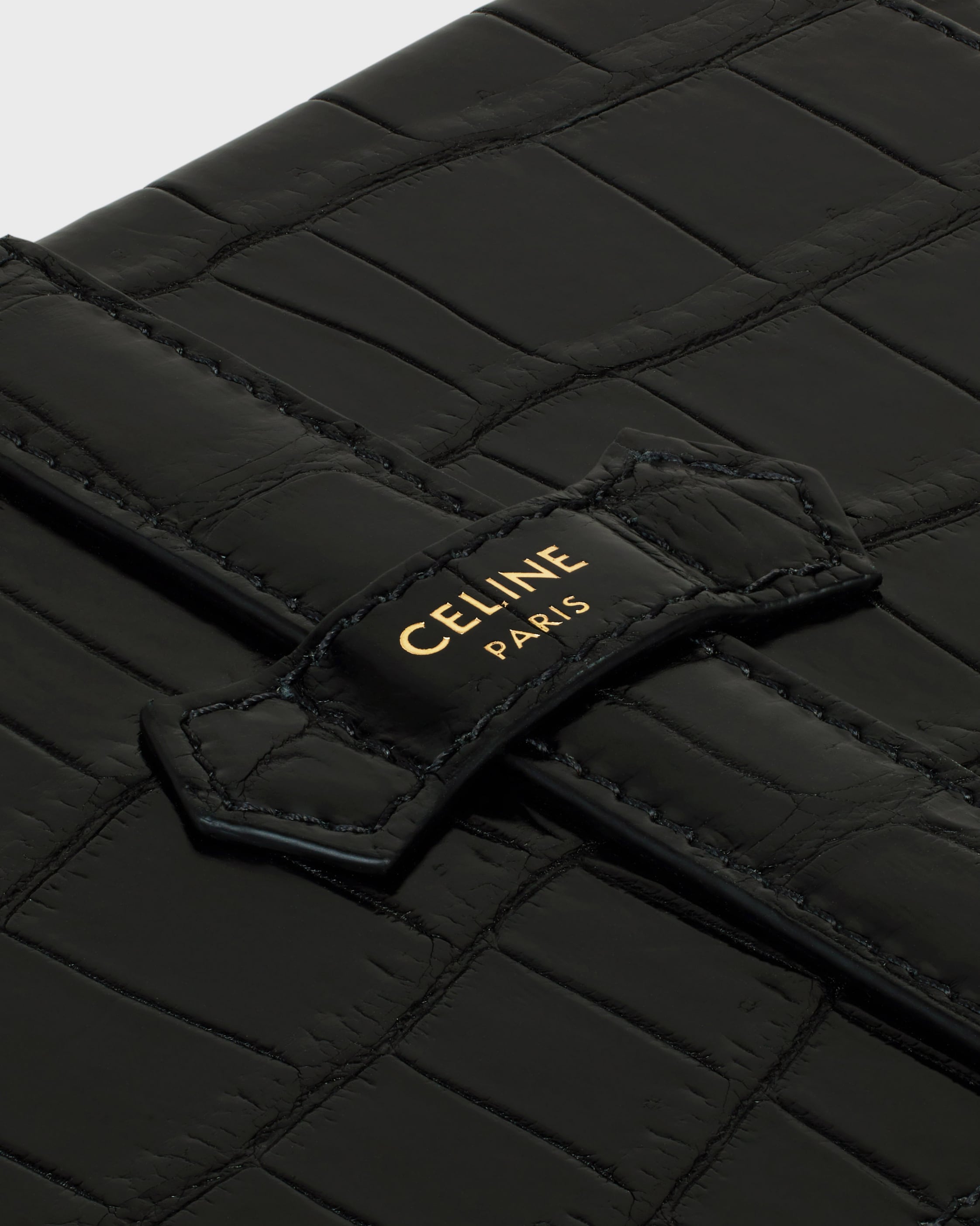 large jewels case in crocodile - BLACK | CELINE