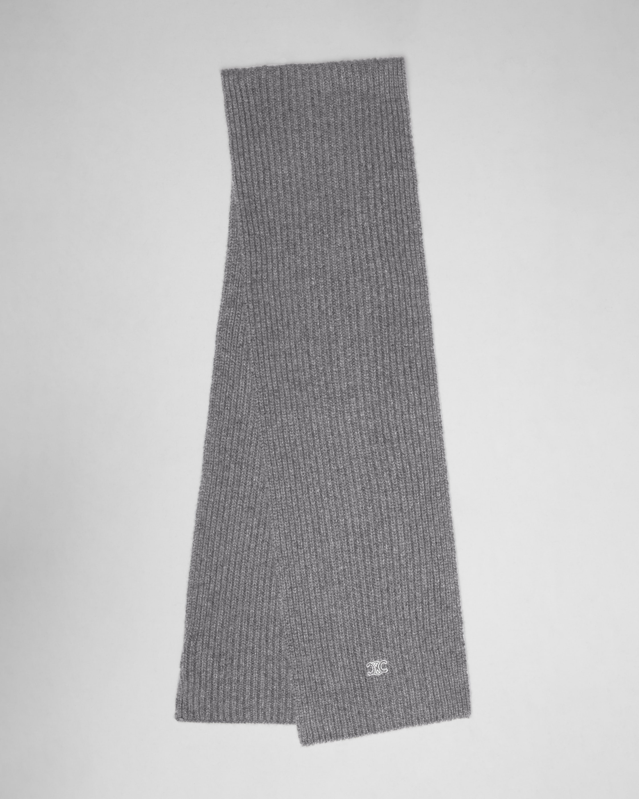 scarf IN RIBBED CASHMERE - GREY | CELINE