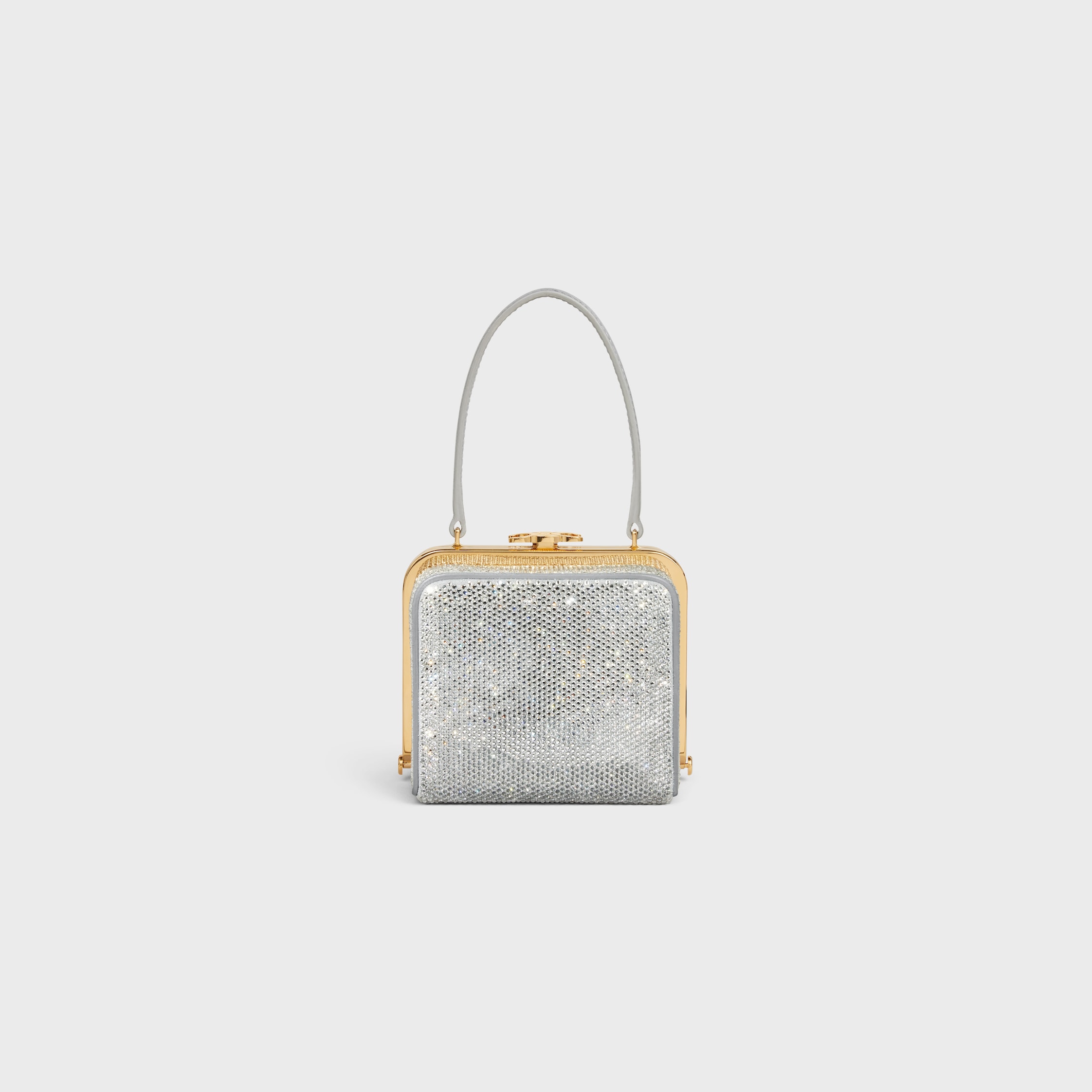 CELINE LANA MINAUDIERE in SUEDE CALFSKIN WITH STRASS - SILVER | CELINE