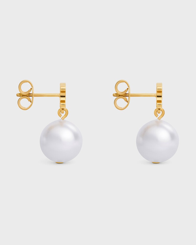 BO Les Perles Celine en Laiton Doré et Perles de Résine - OR/IVOIRE - BOUCLES D'OREILLES - 1 | CELINE
