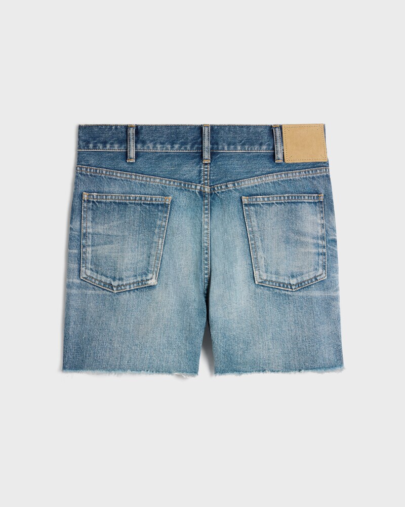 short skate em denim com lavagem electric sky - ELECTRIC SKY - - 1 | CELINE