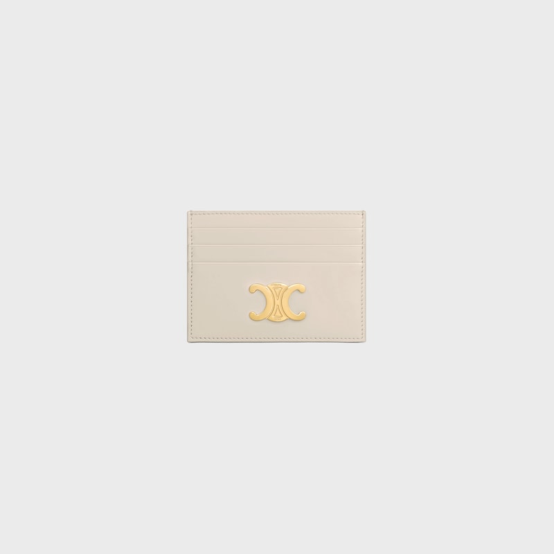 CARD HOLDER TRIOMPHE in Shiny calfskin - PALE BEIGE - GIFT FINDER - 1 | CELINE